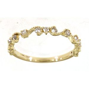 Real Diamond Antique Wedding Band Yellow Gold